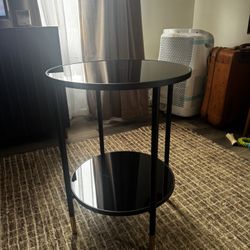 Black Glass IKEA End Table