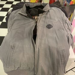 Harley Davidson Reversible Gray/black Bomber Jacket 2XL 