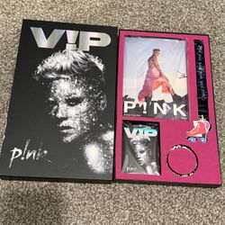 PINK VIP Memorabilia Trustfall Box postcards VIP card lanyard bracelet