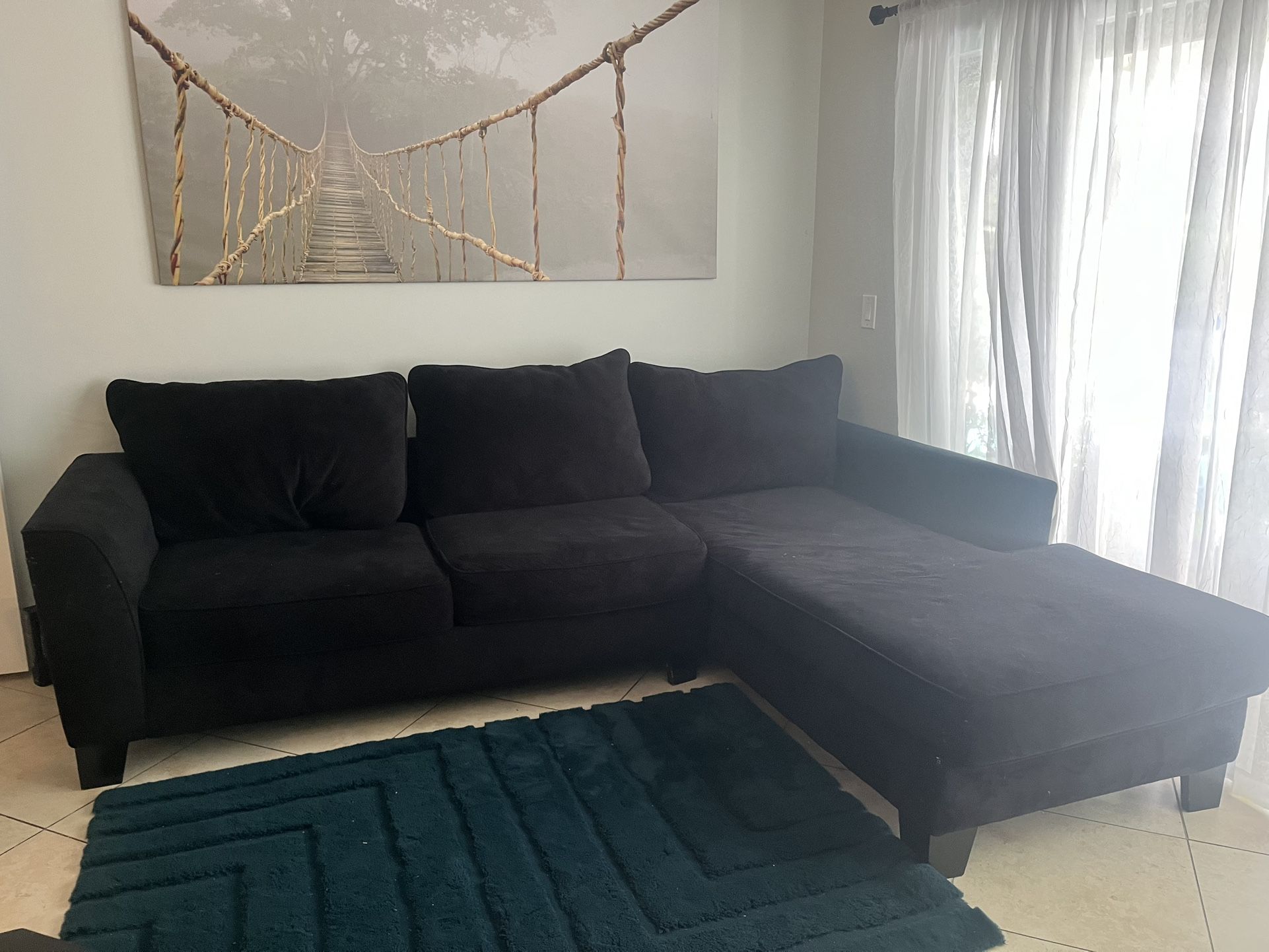 Black micro fiber Couch
