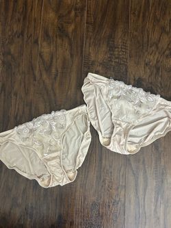 Soma Women’s Floral Lace Embroidered Beige Panties 2-Pack
