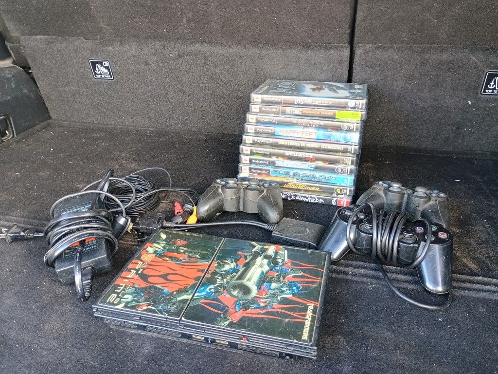 PS2 Optimus Prime Edition + 10 Games – Rare Find!