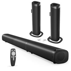 Sound Bar, 100W Sound Bar for Smart TV, Bluetooth 5.3 Soundbar, 2 in 1 Detachable Home Speaker Bass Effect, Home Theater Surround Sound, ARC/Optical/A