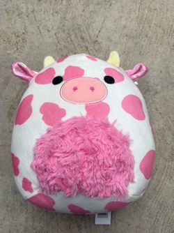 Squishmallow- Evangelica Cow Pink and White with Pink Plush