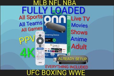 2026 Onn Streaming Device Already Setup Ready for your TV All Sports PPV Movies Shows Live TV Anime Adult