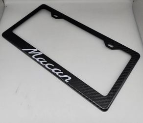 BRAND NEW PORSCHE MACAN 100% Real Carbon Fiber License Plate Frame Tag Cover Original 3K
