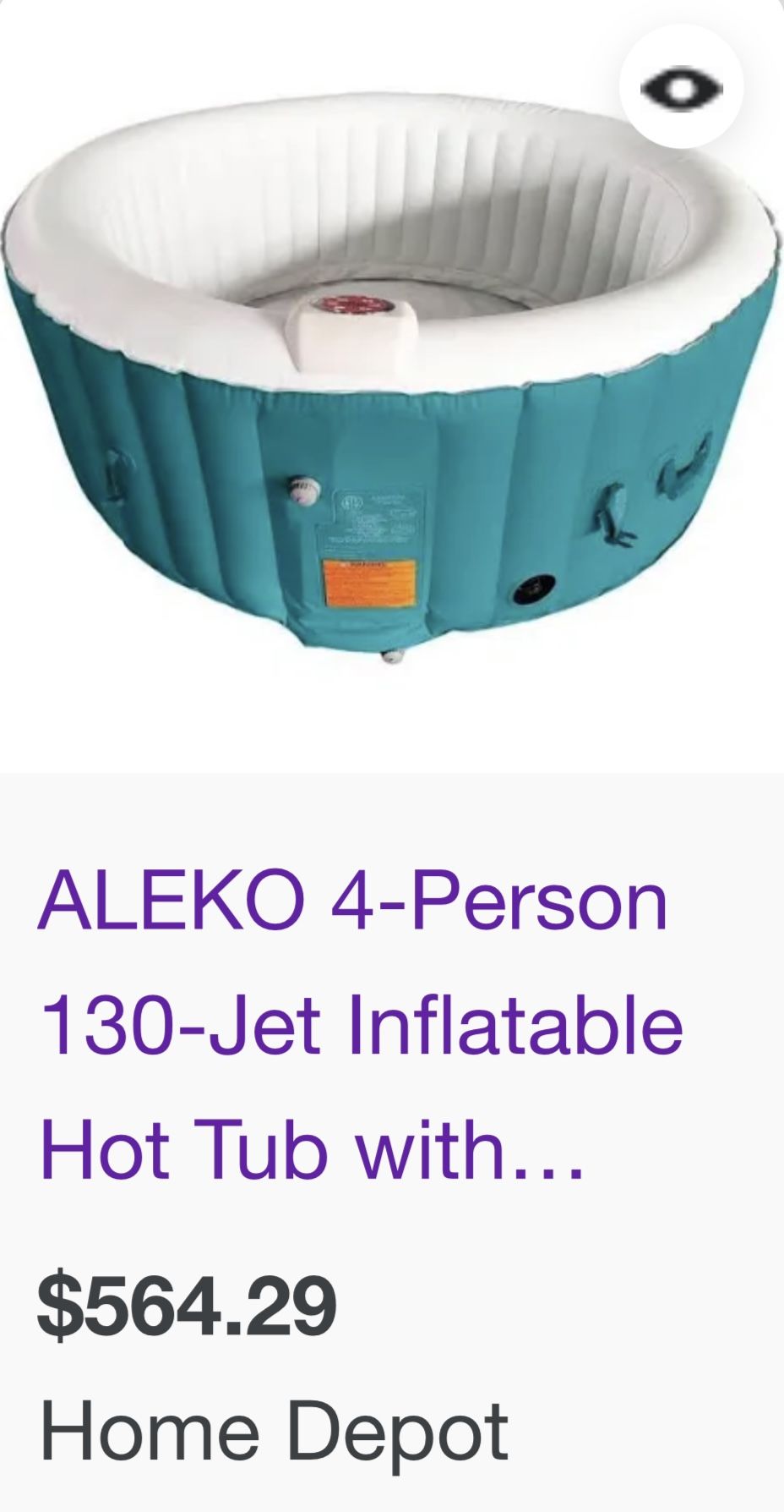 New 4 Person Inflatable Hot Tub 