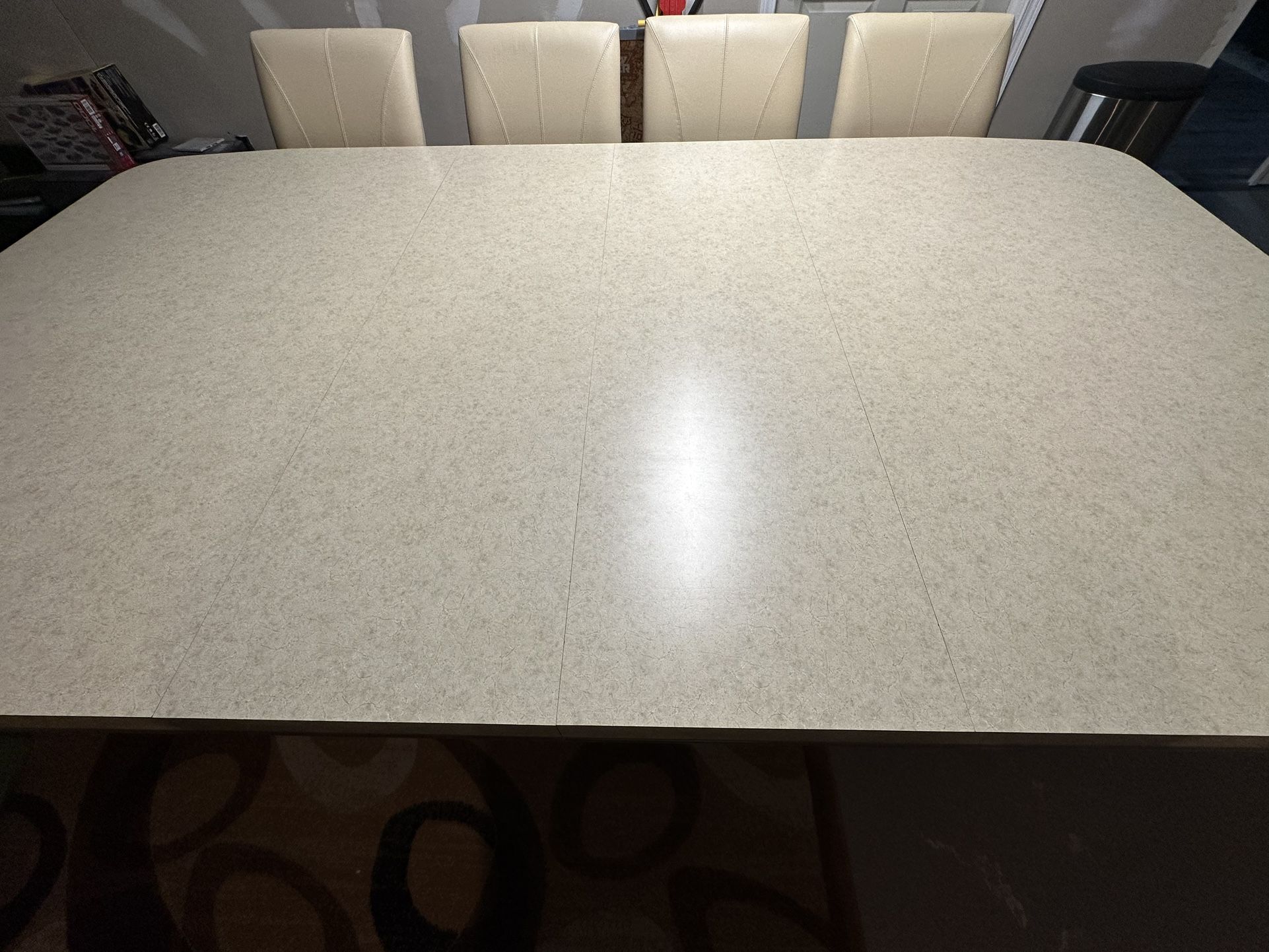 Kitchen Table With Eight Leather Chairs