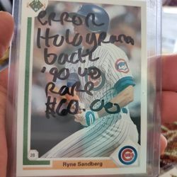 Ryne Sandberg Rare Error 1991 Upper Deck '90 Upper Deck Hologram Back Card 