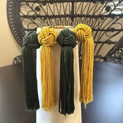 Green And Yellow Fringe Earrings 