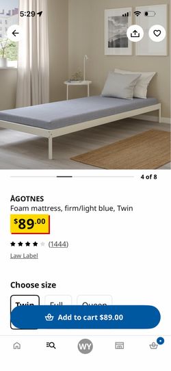 IKEA AGOTNES Twin Foam Mattress - Like New