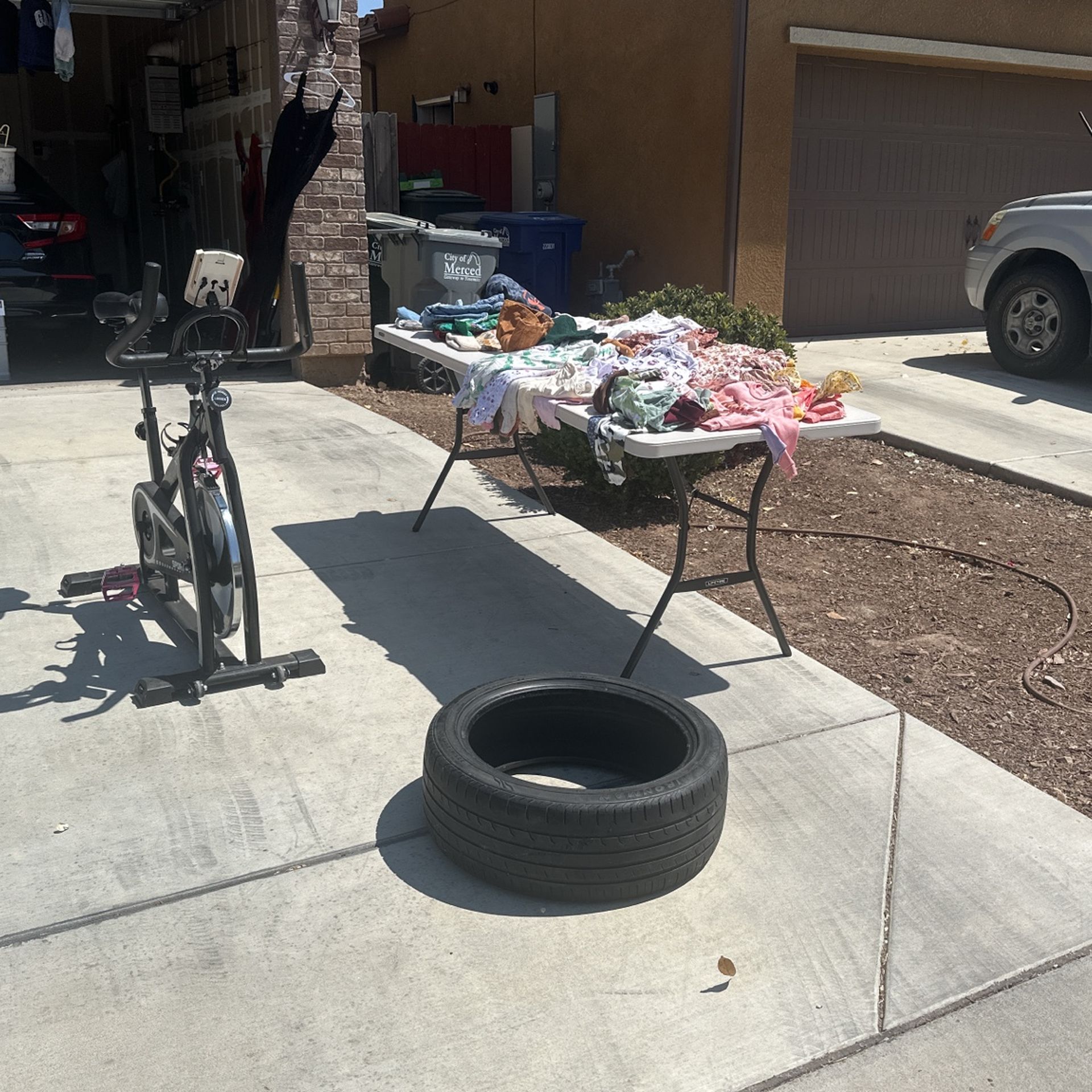 Yard Sale 6/21 Bike, Camera Baby Clothes And Shoes 