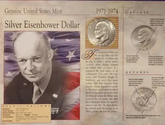 1(contact info removed) Genuine U.S. Mint Silver Eisenhower Dollar - Collector's Set with Certificate of Authenticity