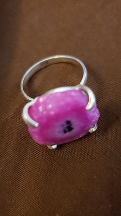 Pink and silver ring