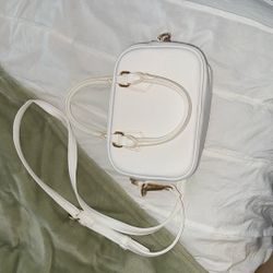 small white satchel purse  