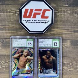 2019 UFC Topps Chrome Gokhan Saki Rookie CSG9.5 & Walt Harris Rookie CSG8.5