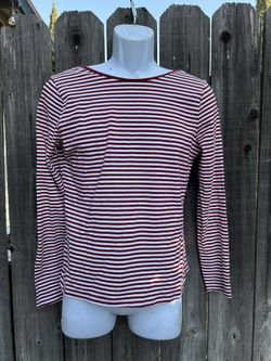 H&M White & Red Striped Long Sleeve Top – Low Back