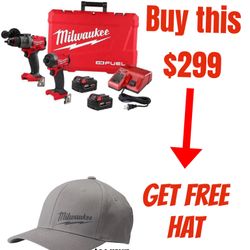 Buy Milwaukee M18 Fuel Combo  Kit  - Get  free Milwaukee  hat 🧢 