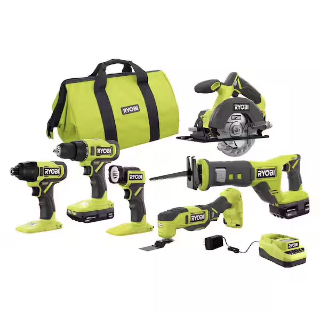 RYOBIRYB 18V ONE+ BR 6-TOOL COMBO KIT