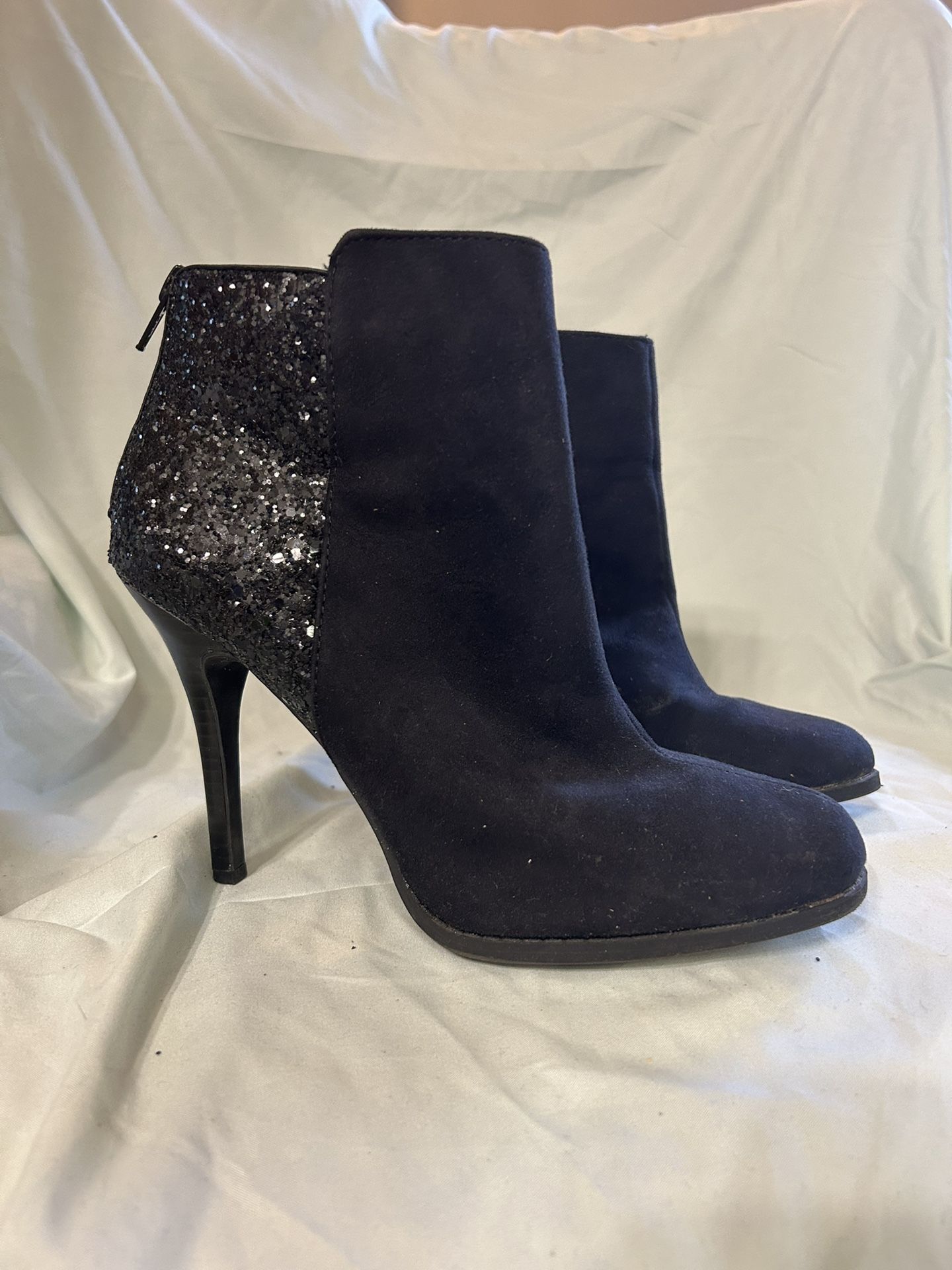 Black Glitter Ankle Boots Size 7 By Mossimo