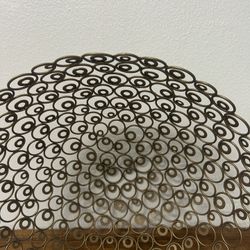 Metal, Gold, Decoration.  16 Inches Diameter 