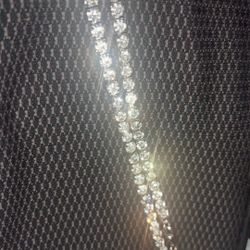 Silver Diamond Moissanite Tennis Chain 4mm 