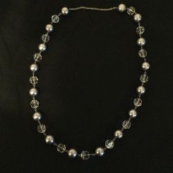 Pearl and Faceted Glass Necklace