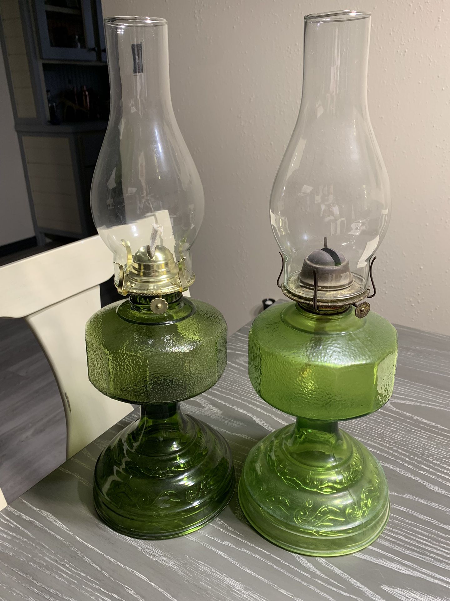 Old Green Kerosene Lamps