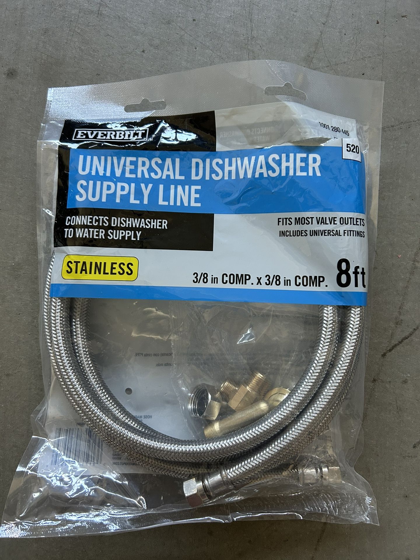 DISHWASHER hose Complete Set, 8 Feet, New - Never Used