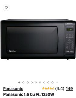 Panasonic 1.6 Cu Ft. 1250W Countertop Inverter Microwave Oven, Black