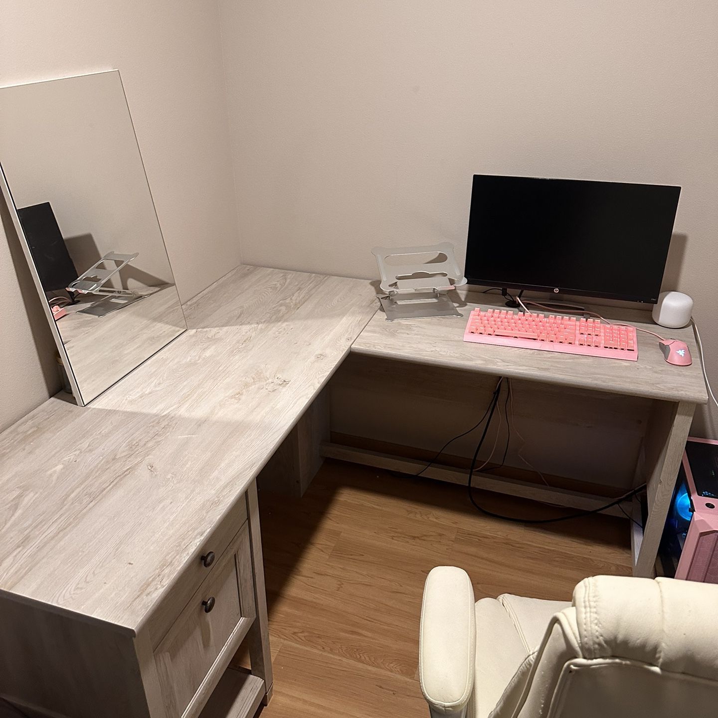 L Shaped Desk - Minor Wear And Tear (As Shown In Photo)