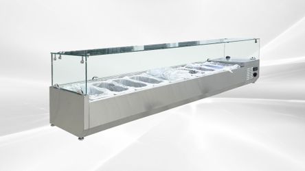 NSF 10 Pans Salad ShowcaseSandwich Prep Table CS-2000
