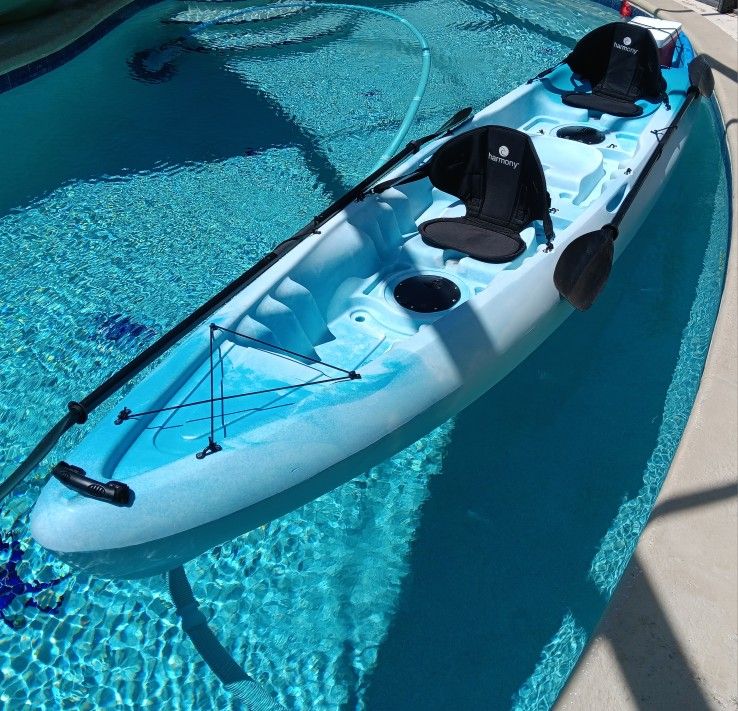 KAYAK 2-3 PERSON PERCEPTION RAMBLER13.5 WITH PADDLES