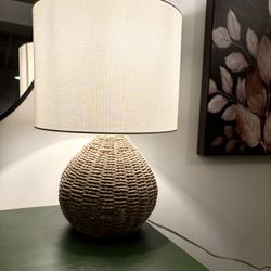 Boho / Farmhouse Rattan Table Lamp