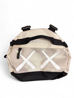 KAWS x The North Fave Beige and Black Duffle Bag