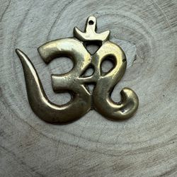 Om Pendant With Brass Bail