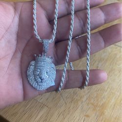 Silver Chain 925 With Lion King Head 