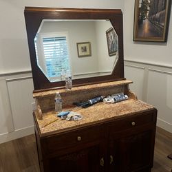 Nice Marble Buffet With Mirror