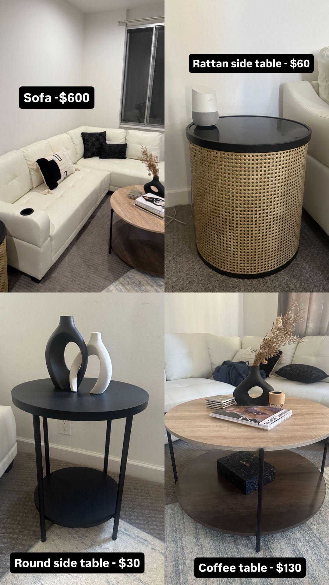 Sofa, Side Tables And Coffee Table