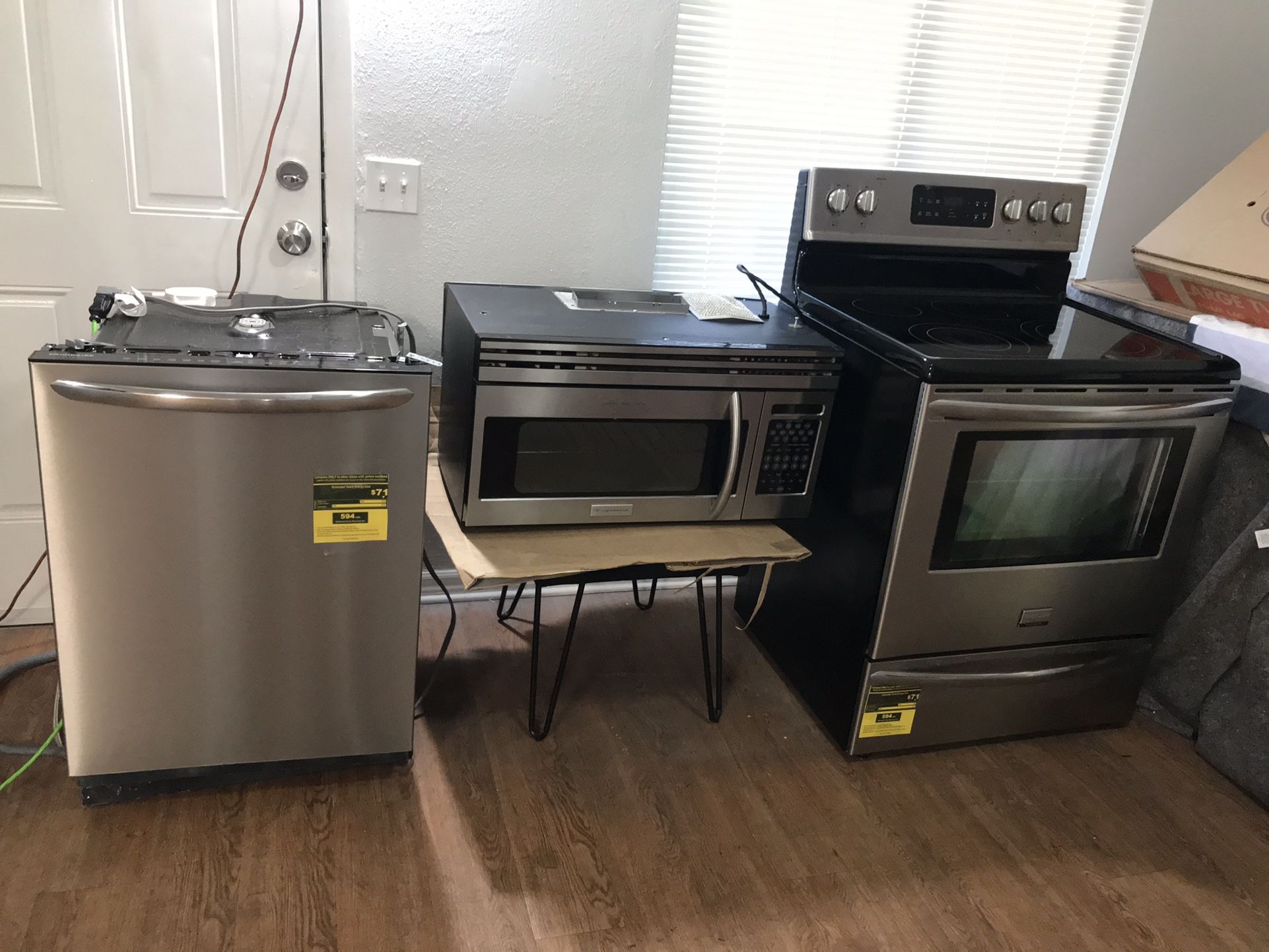 Dishwasher fridge stove and microwave