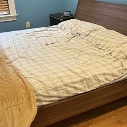 IKEA King Bed With Pillow Tip Mattress-$300