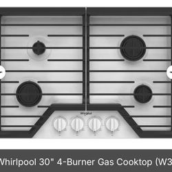 Whirlpool 30" 4-Burner Gas Cooktop