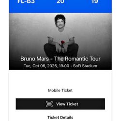 Extra Bruno Mars Ticket 