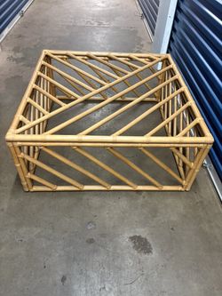 Vintage Bamboo Coffee Table Mid-Century