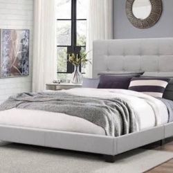 Full size gray bed frame  No mattress included  
