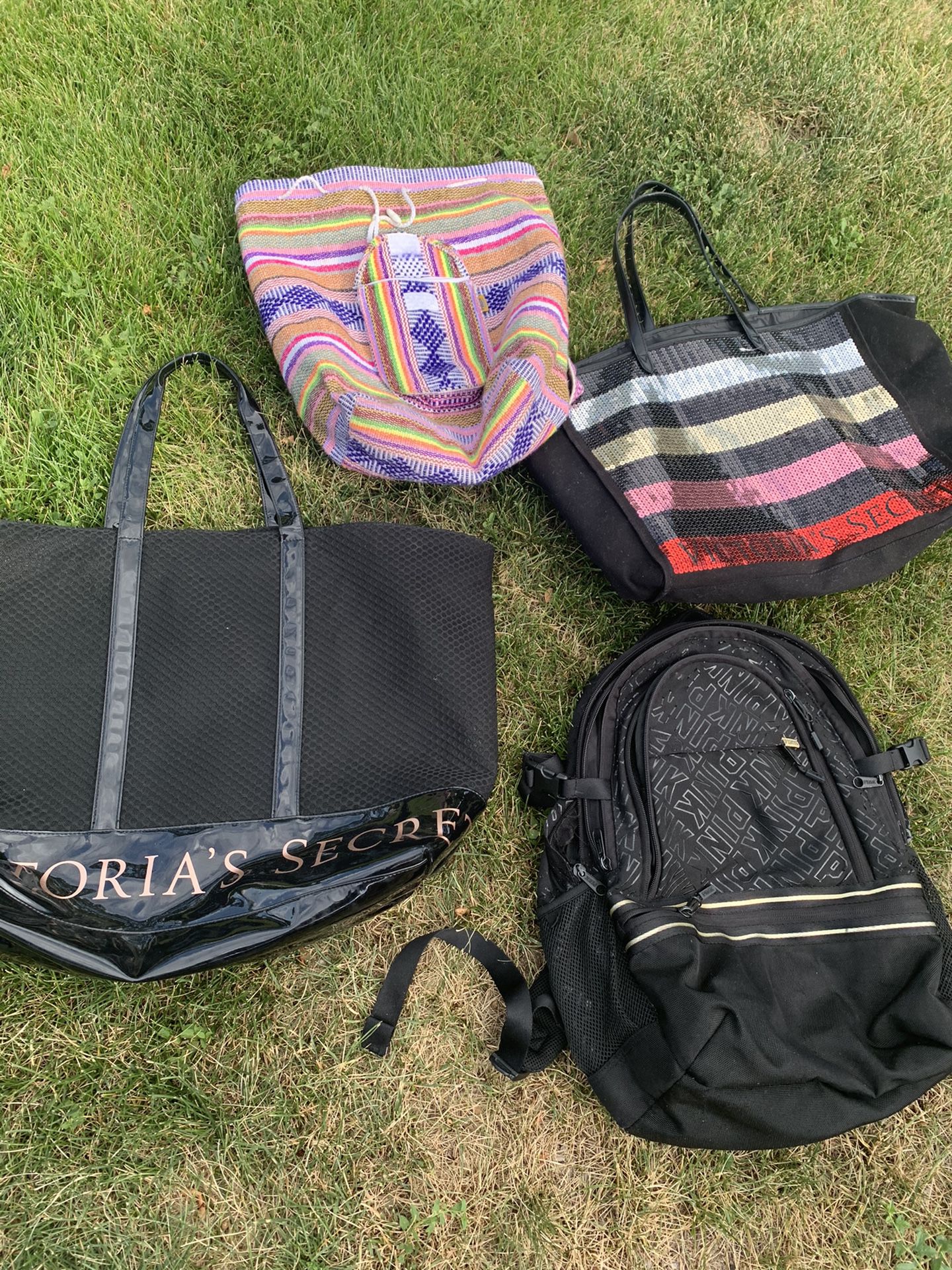 Victoria’s Secret bags and Pink backpack