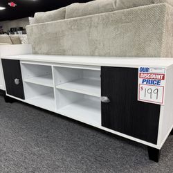 New Tv Stand Black/White. No Assembly Needed. Delivery Available 