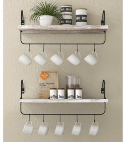 Coffee bar shelves open box