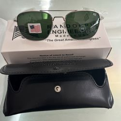 Randolph  Skymaster  green Lens silver Frame  Sunglasses 