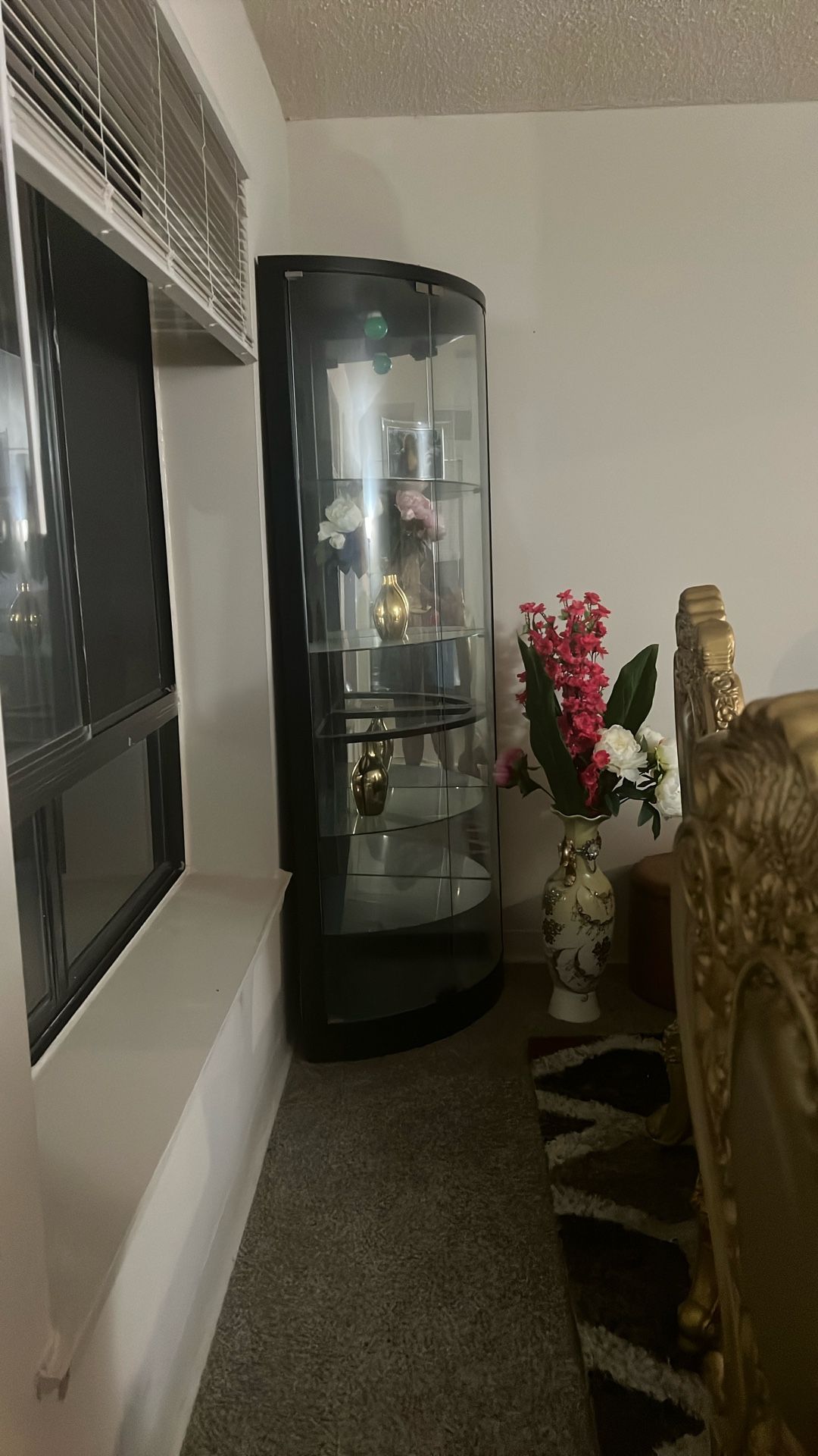 Corner Black display Cabinet